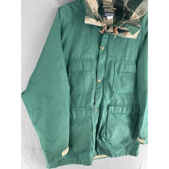 Vintage Lands End Jacket Mens Large Weatherproof Flannel Lined Winter Long Coat - Picture 7 of 12